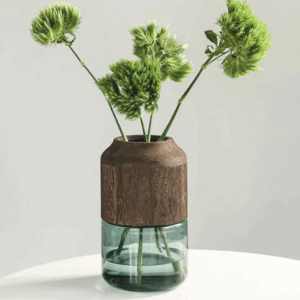 Wood Base Vase